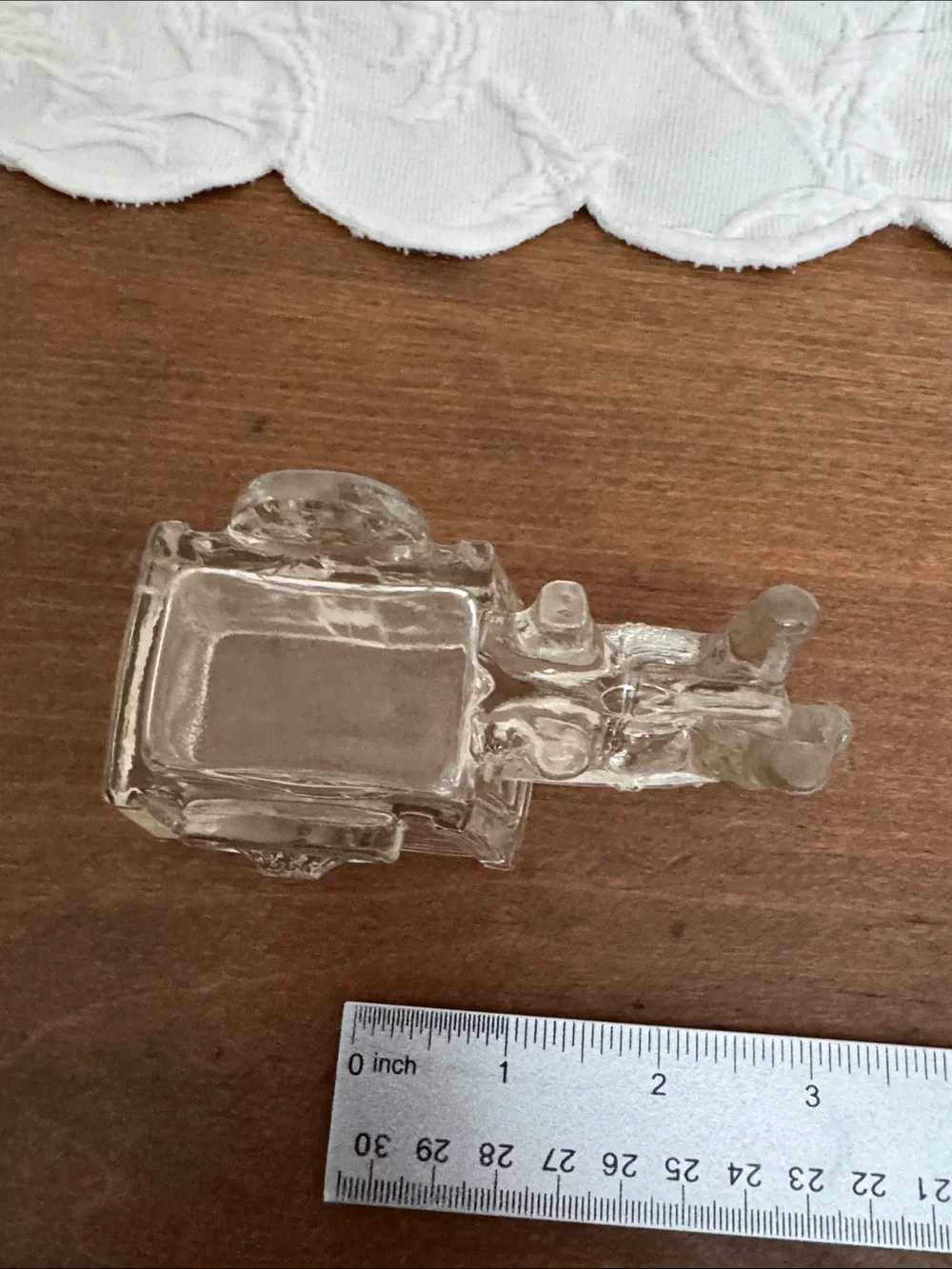 Vintage Clear Glass Horse and Cart Decorative Accent